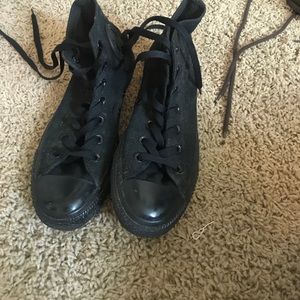 Black high top converse